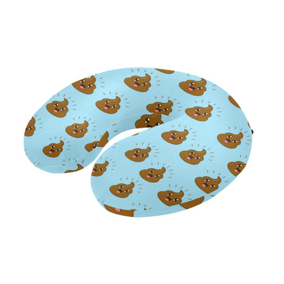 Poop Emoji Pattern Print Design A03 U-Shaped Travel Neck Pillow