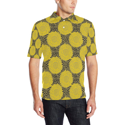 Sunflower Pattern Print Design SF06 Men Polo Shirt