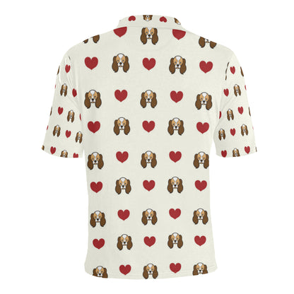 Cavalier King Charles Spaniels Pattern Print Design 01 Men Polo Shirt