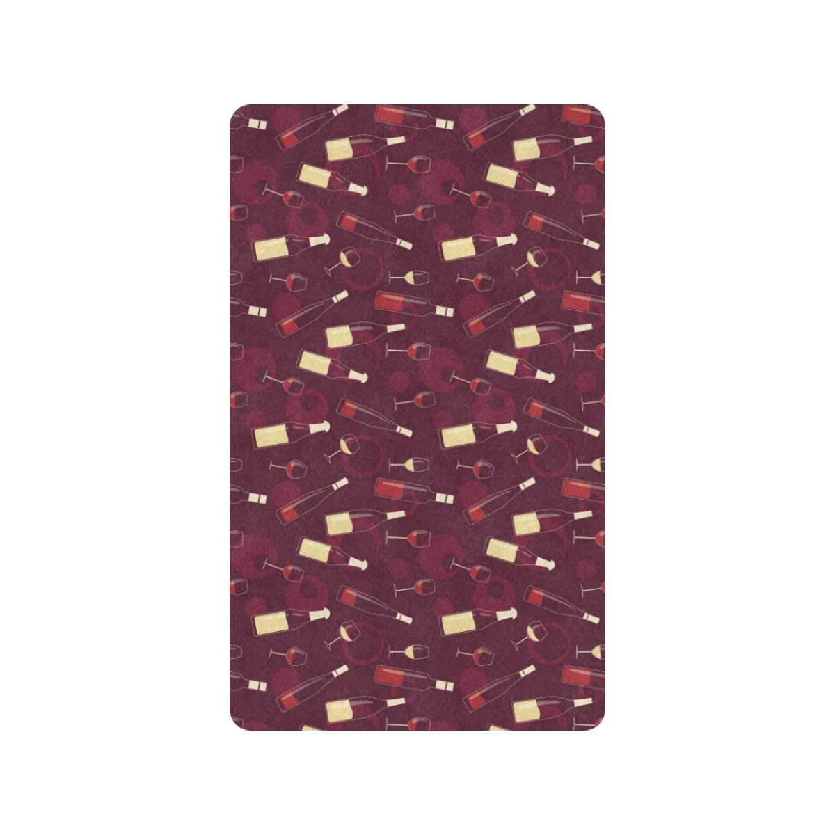 Wine Themed Pattern Print Rubber Doormat