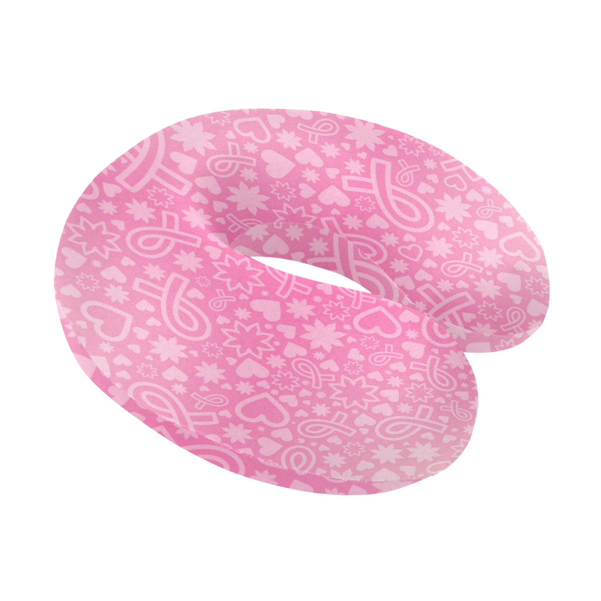 Breast cancer Pattern Print Design 02 U-Shaped Travel Neck Pillow