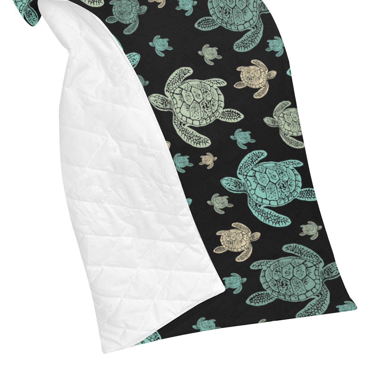 Sea Turtle Stamp Pattern Premium Quilt