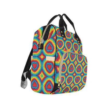 Tie Dye Heart shape Diaper Bag Backpack