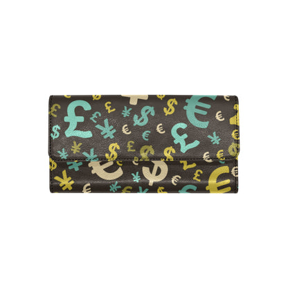 Money Pattern Print Design 01 Women's Trifold Wallet
