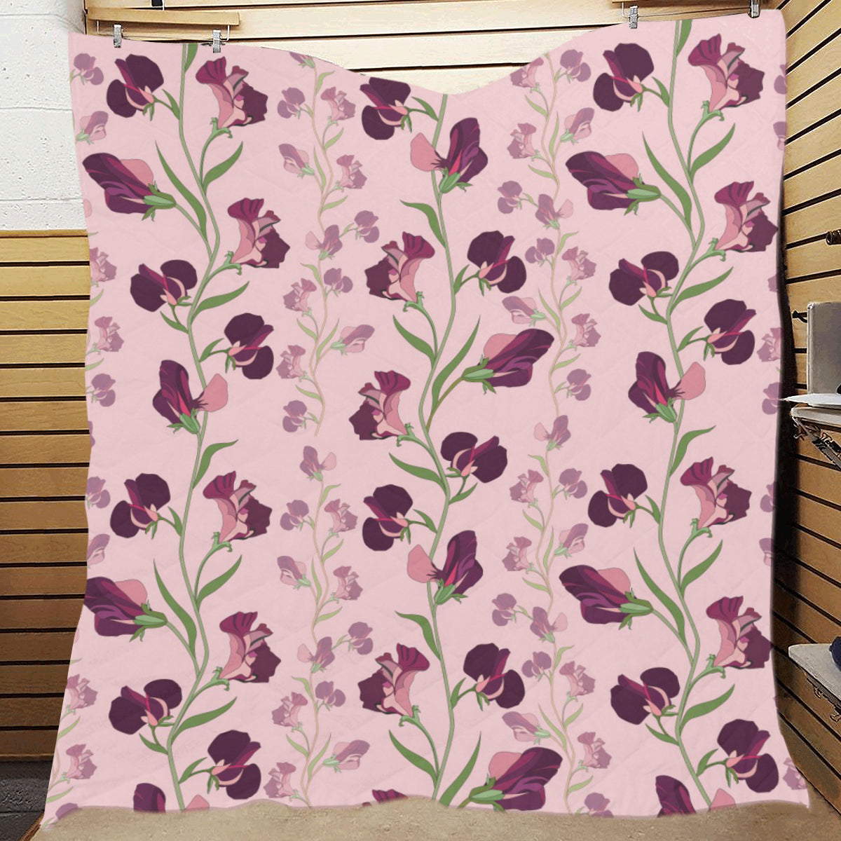 Peony Pattern Print Design PE09 Premium Quilt