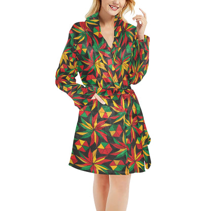 Rastafarian Pattern Print Design A03 Women's Fleece Robe