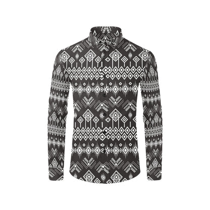Tribal Pattern Print Design LKS304 Men's Long Sleeve Dress Shirt