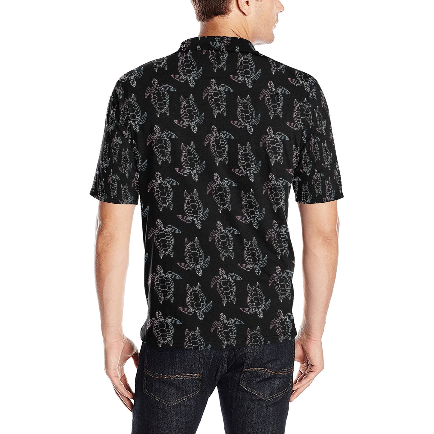 Sea Turtle Print Design LKS3012 Men Polo Shirt