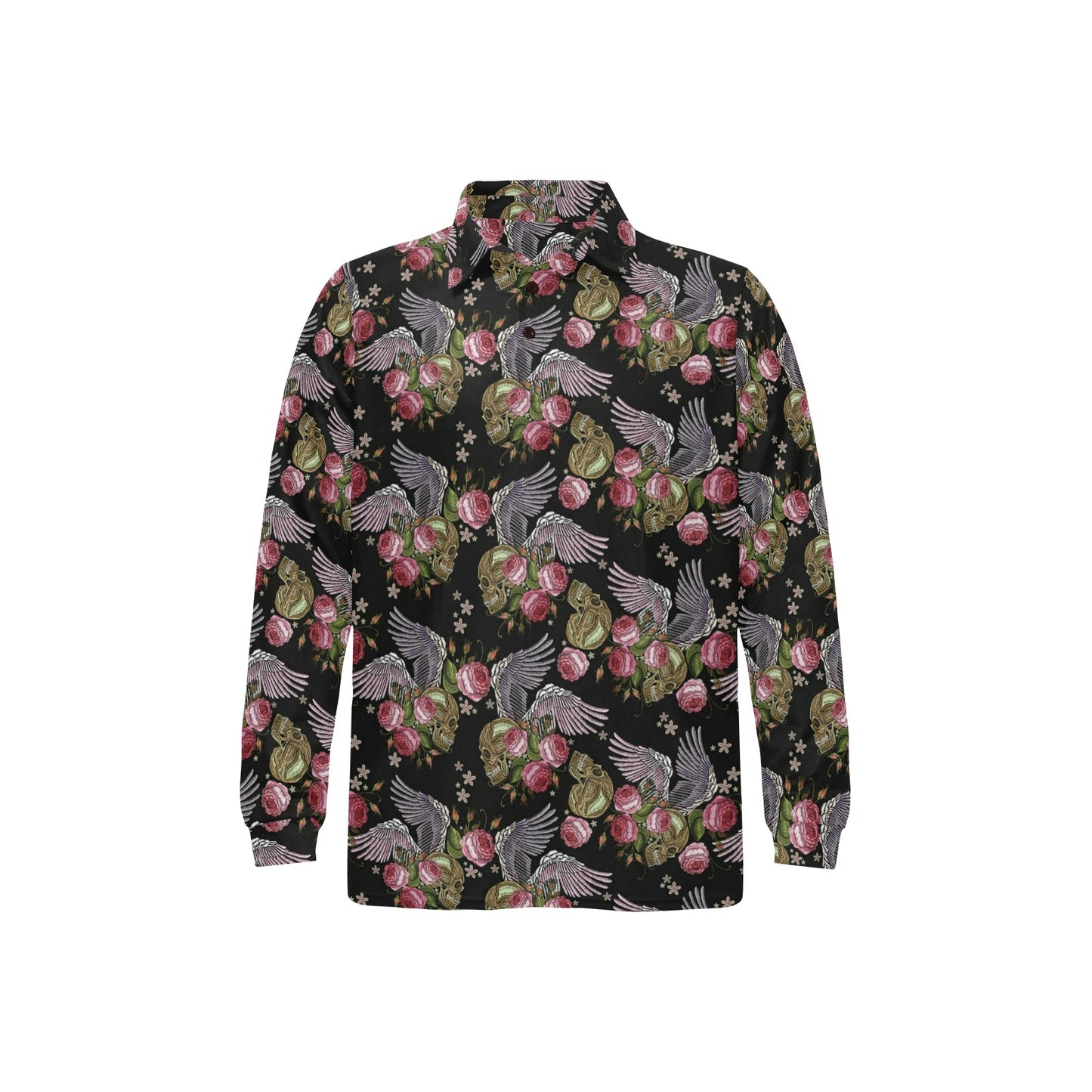 Angel Wings Pattern Print Design 06 Long Sleeve Polo Shirt For Men's
