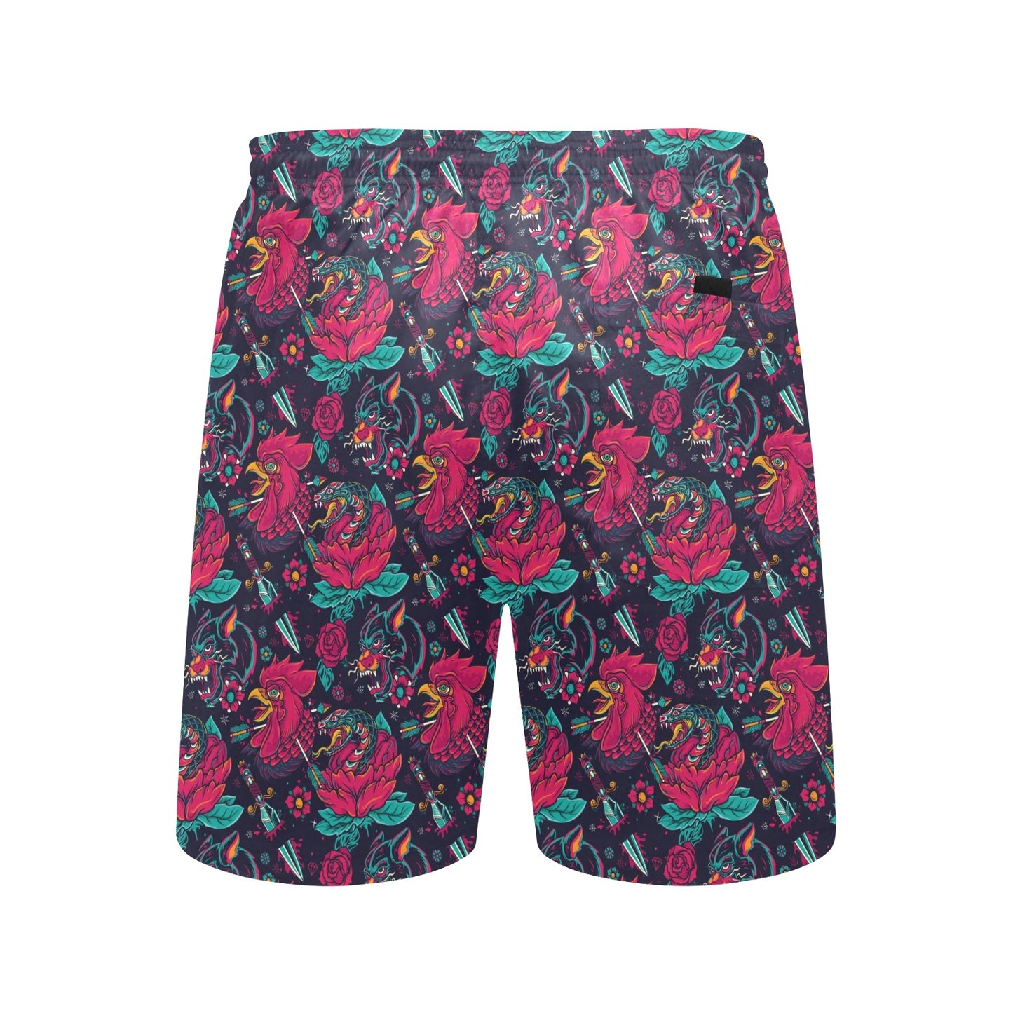 Old School Tattoo Print Men's Swim Trunks Beach Shorts