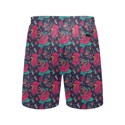 Old School Tattoo Print Men's Swim Trunks Beach Shorts