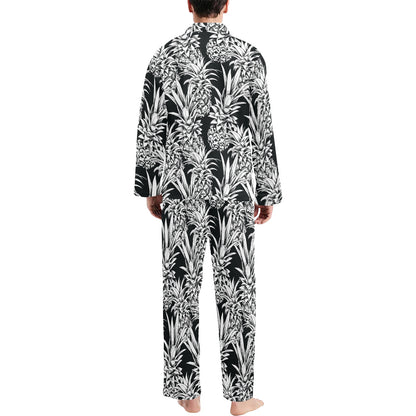 Pineapple Pattern Print Design PP08 Men's Long Pajama Set
