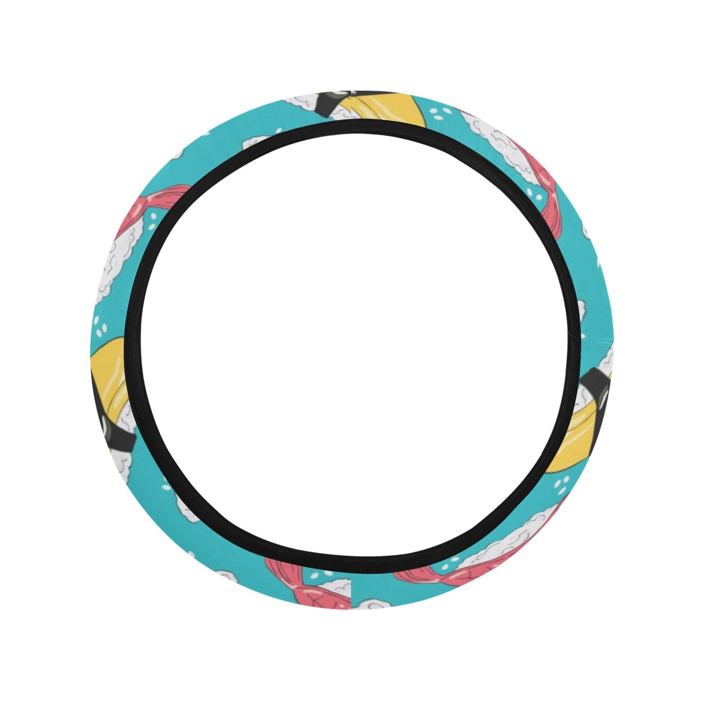 Sushi Print Design LKS305 Steering Wheel Cover with Elastic Edge