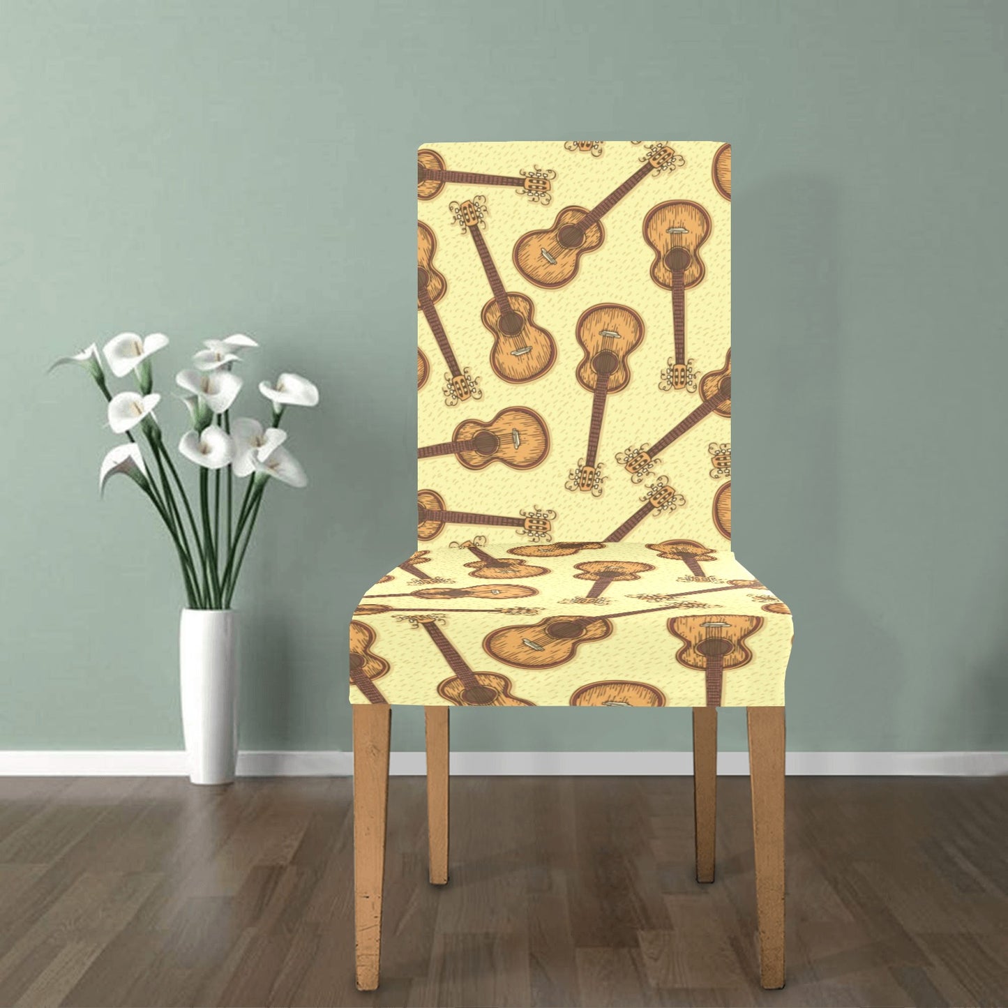 Acoustic Guitar Print Design LKS402 Dining Chair Slipcover