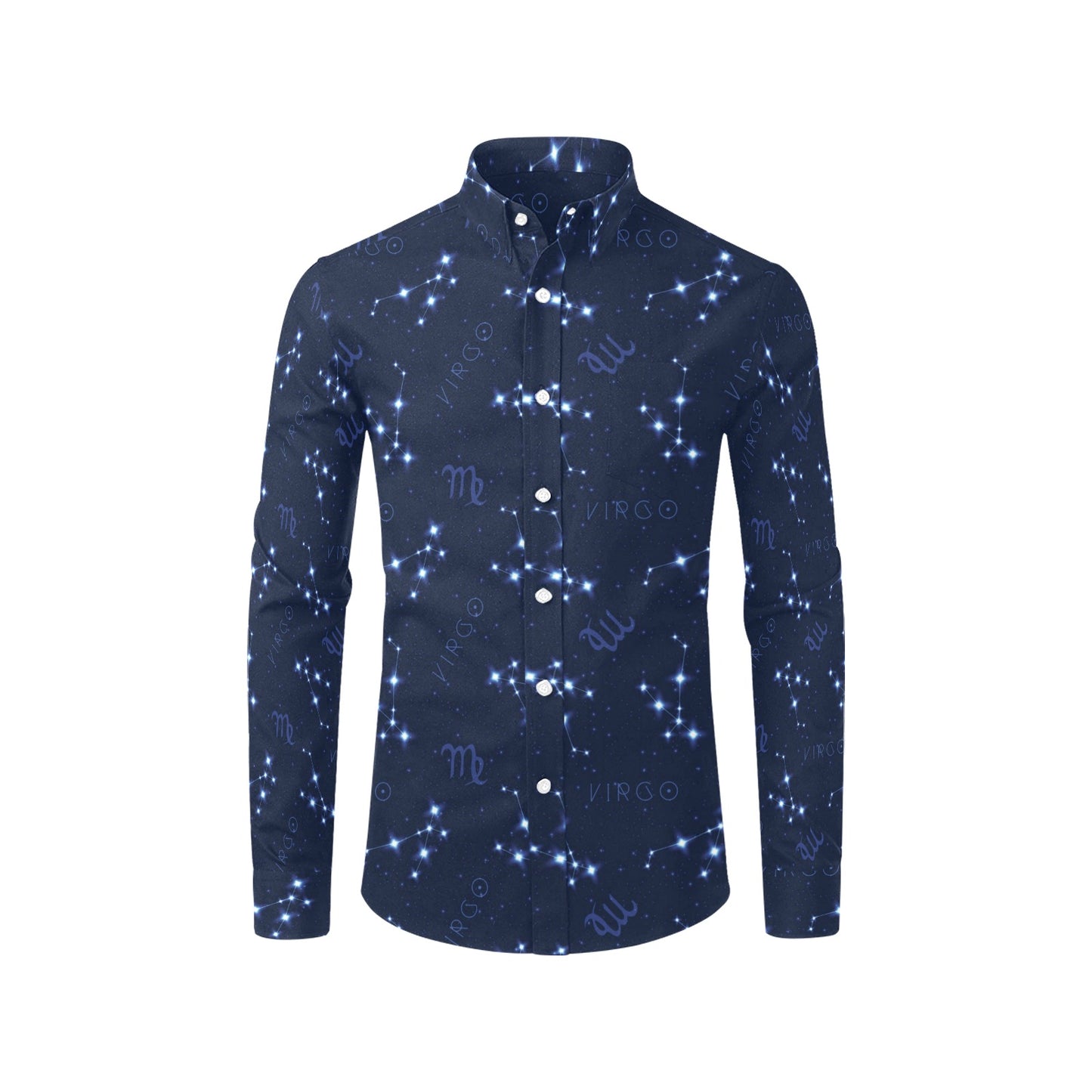 Virgo Print Design LKS303 Men's Long Sleeve Dress Shirt
