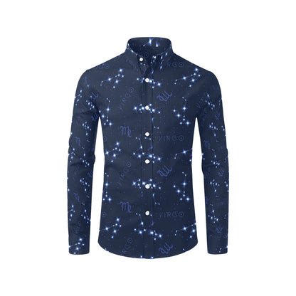 Virgo Print Design LKS303 Men's Long Sleeve Dress Shirt