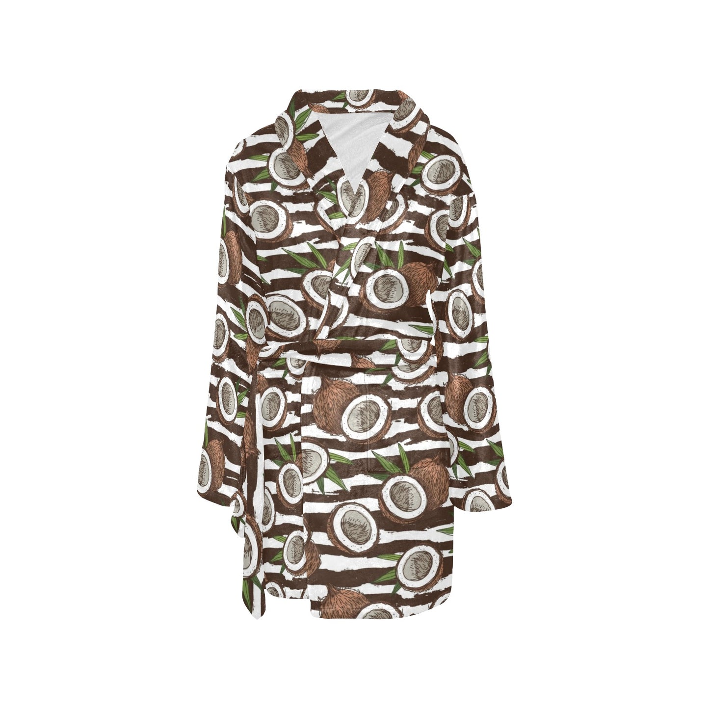 Coconut Pattern Print Design CN04 Women's Fleece Robe