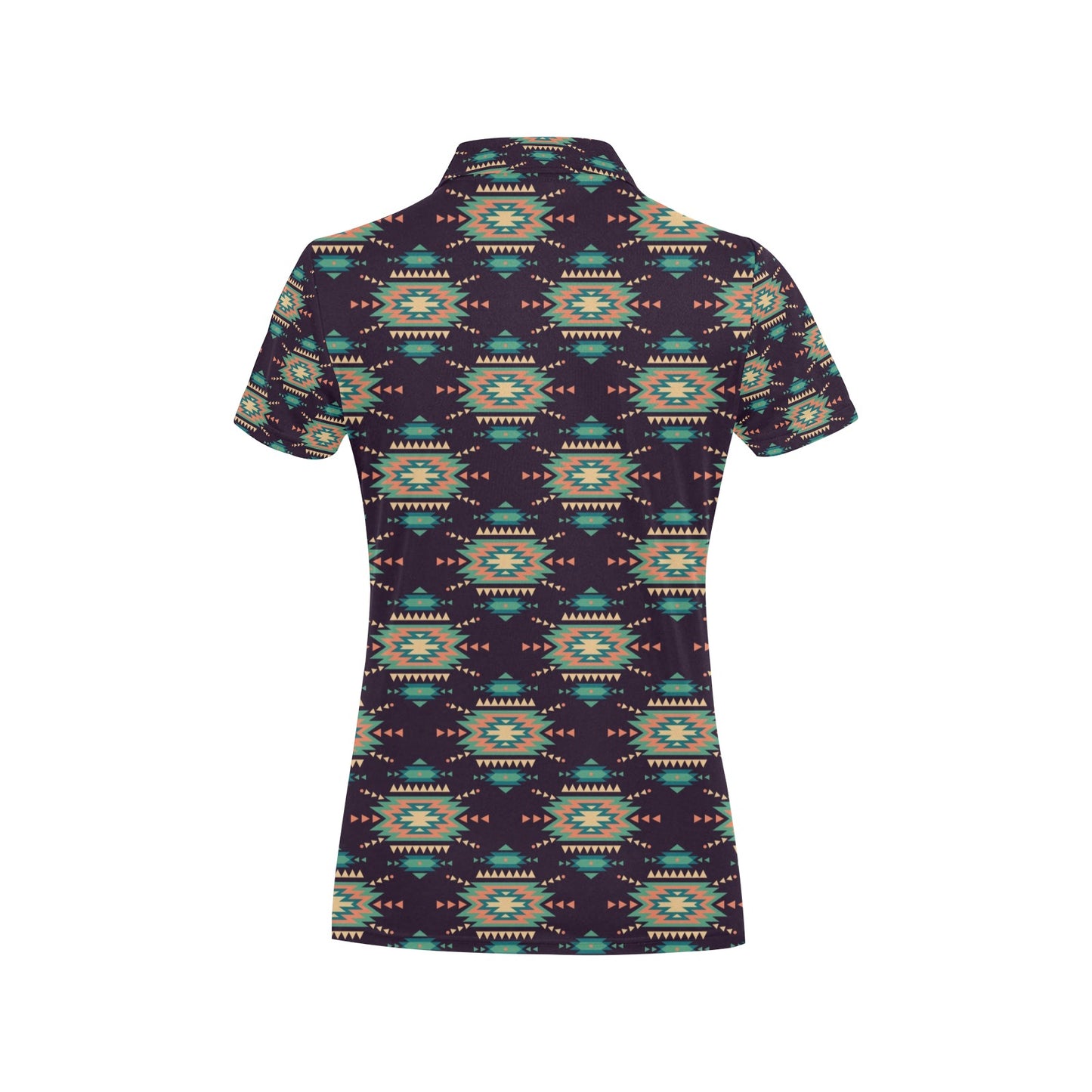 Navajo Geometric Style Print Pattern Women's Polo Shirt