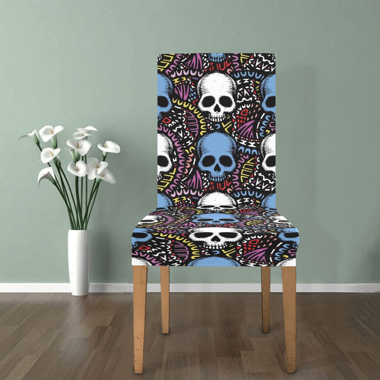 Skull Print Design LKS305 Dining Chair Slipcover