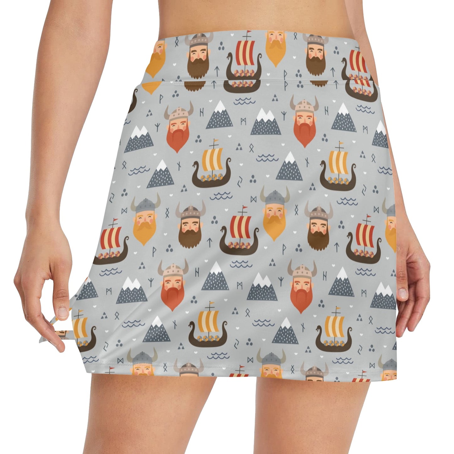Vikings Print Design LKS307 17" Golf & Pickleball Skort with Pockets
