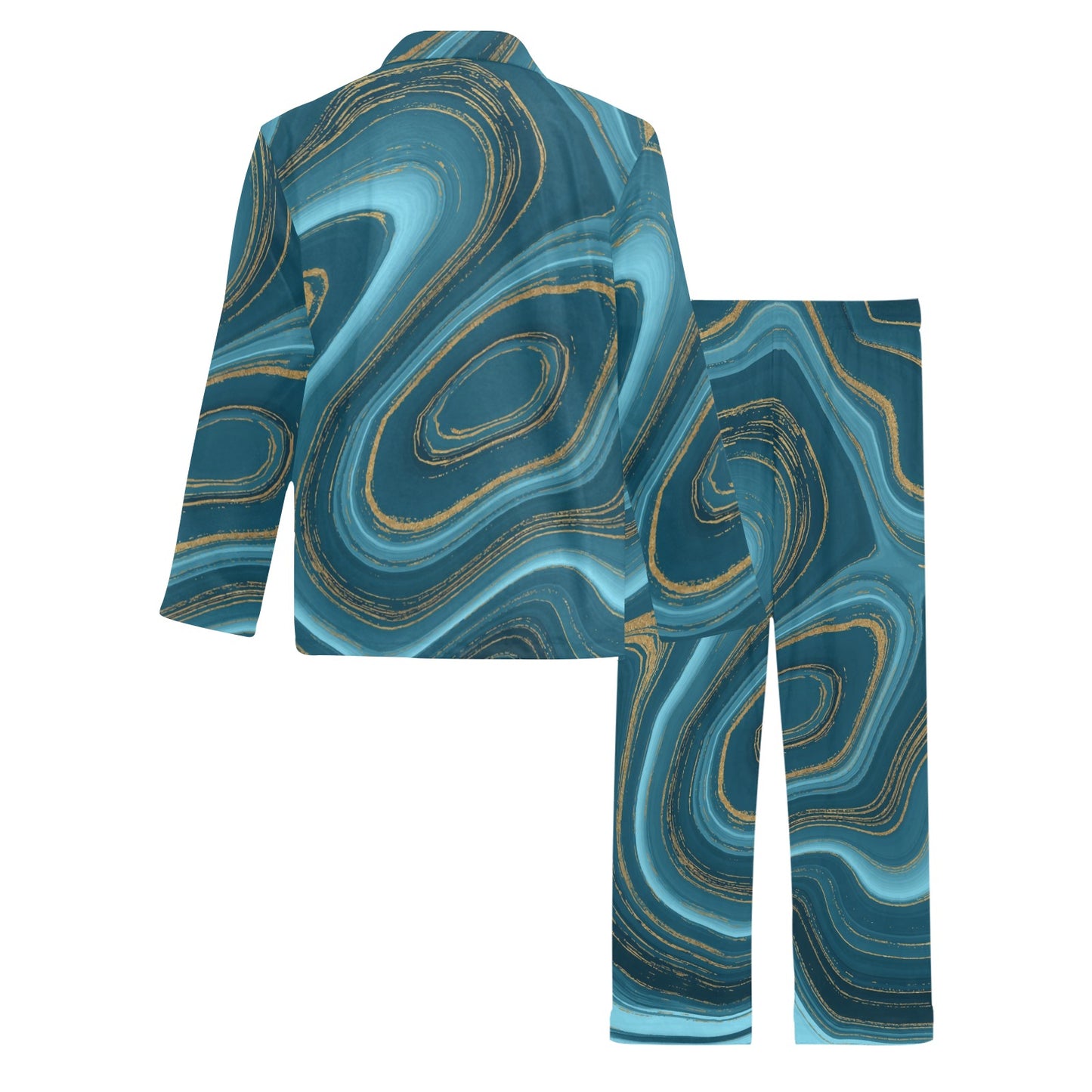 Liquid Pattern Print Design 04 Men's Long Pajama Set