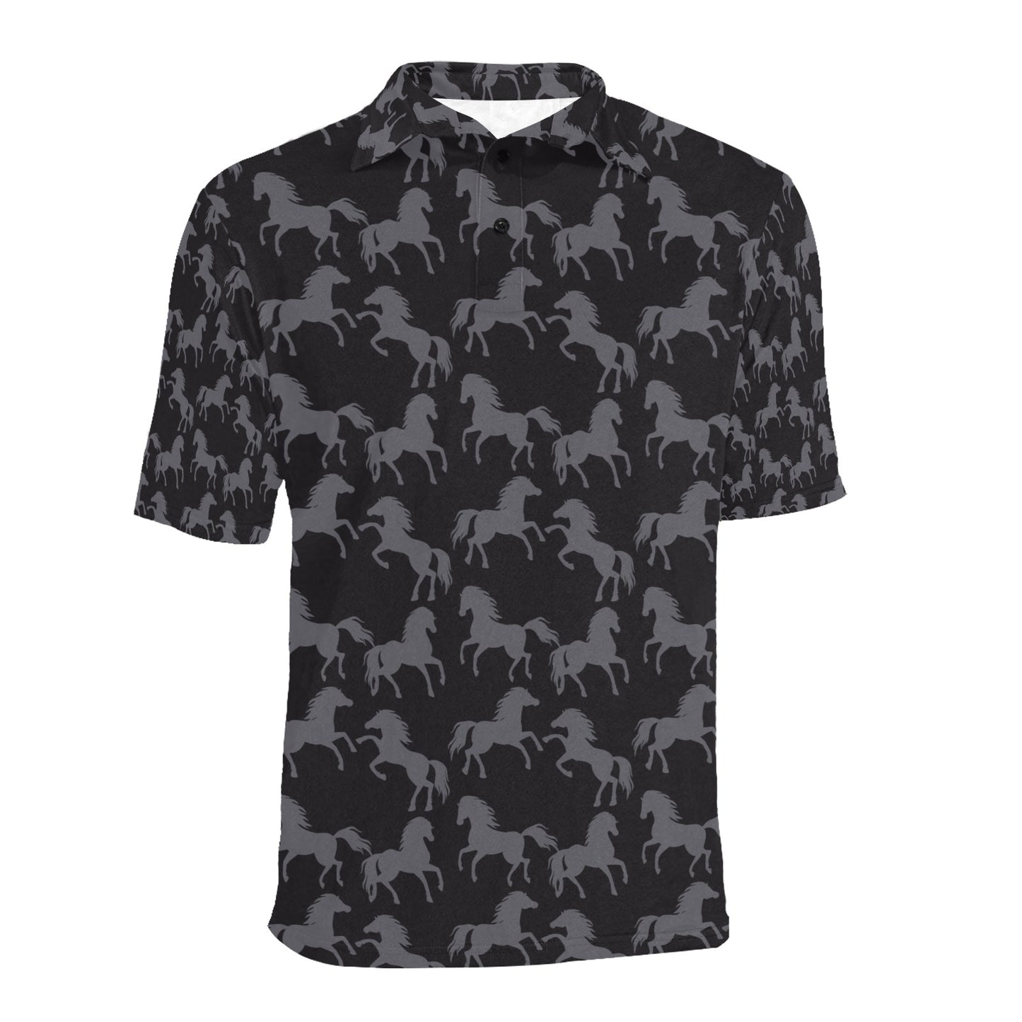 Horse Print Design LKS305 Men Polo Shirt