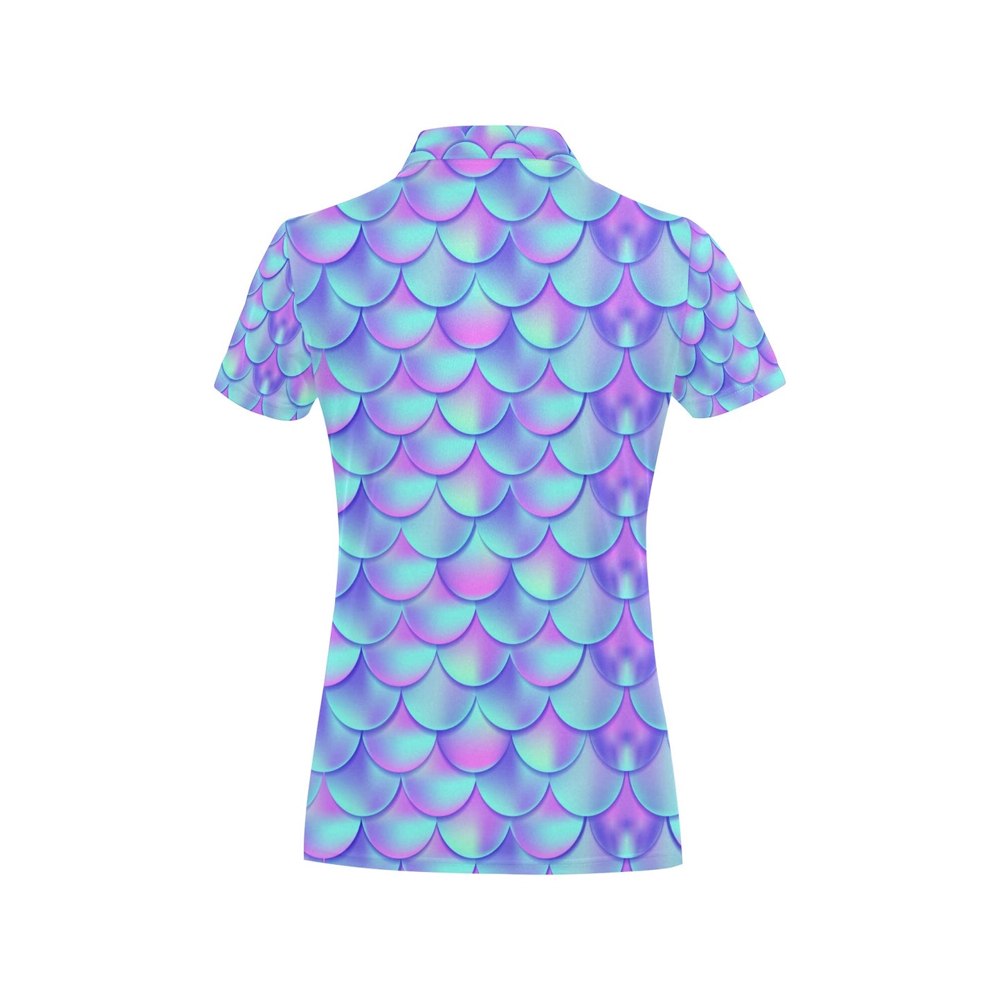 Mermaid Tail Design Print Pattern Women's Polo Shirt