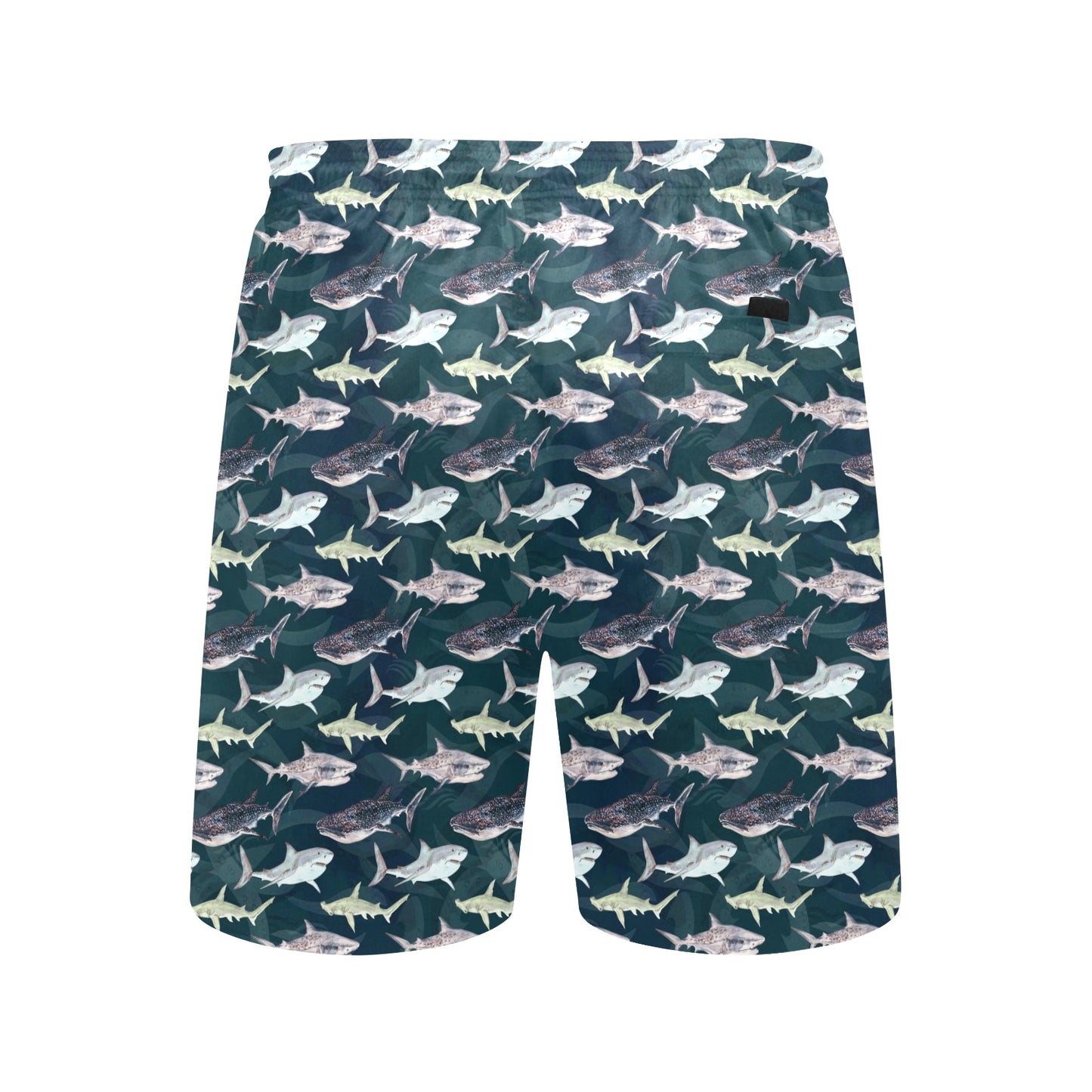Shark Pattern Print Men's Swim Trunks Beach Shorts