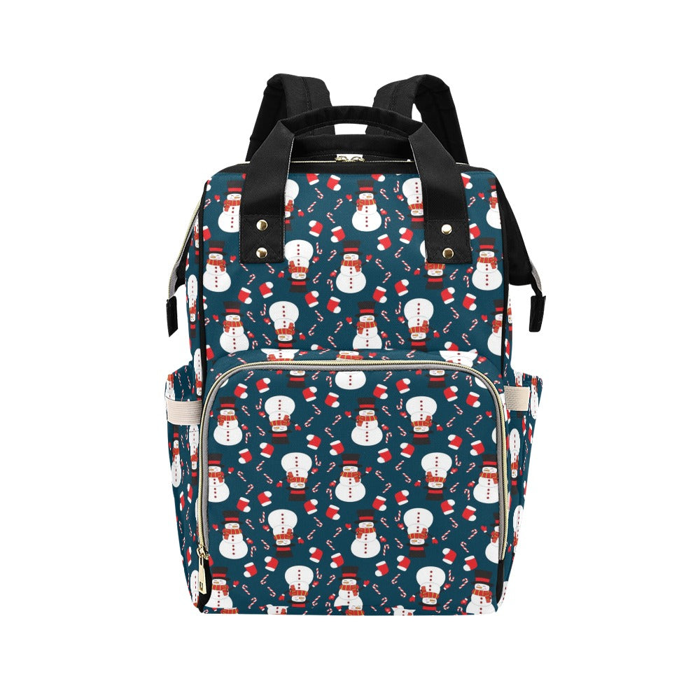 Snowman Print Design LKS301 Diaper Bag Backpack
