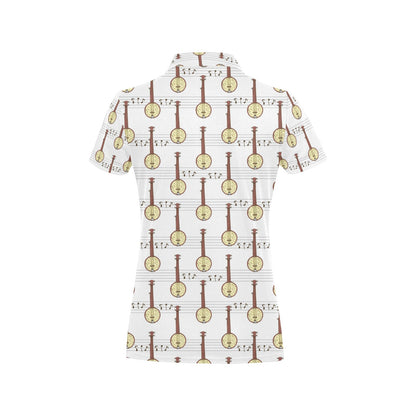 Banjo Print Design LKS402 Women's Polo Shirt