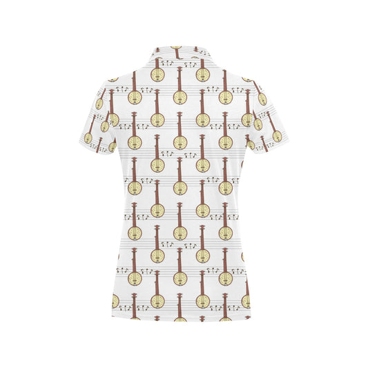 Banjo Print Design LKS402 Women's Polo Shirt