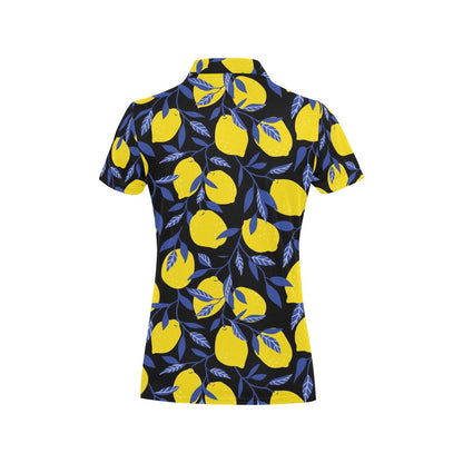 Lemon Pattern Print Design LM01 Women's Polo Shirt