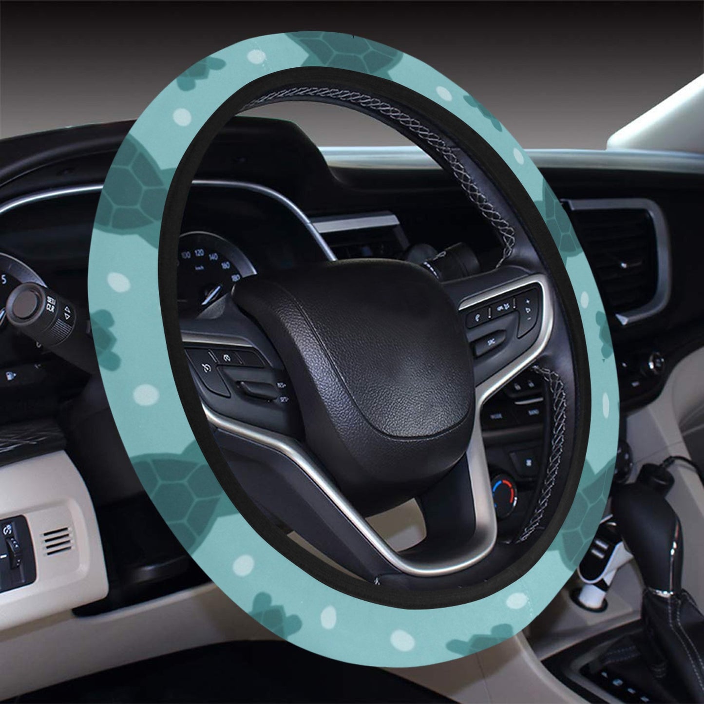 Sea Turtle Print Design LKS305 Steering Wheel Cover with Elastic Edge
