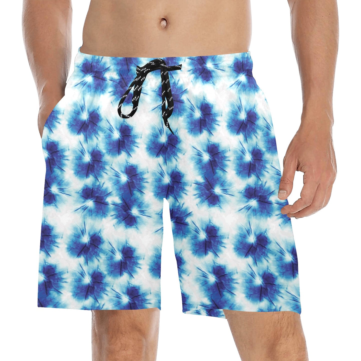 Tie Dye Blue Print Design LKS305 Men's Swim Trunks Beach Shorts