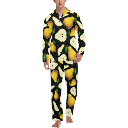 Pear Pattern Print Design PE01 Men's Long Pajama Set