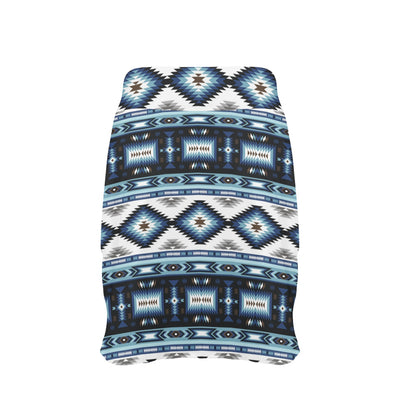 Navajo Dark Blue Print Pattern 17" Golf & Pickleball Skort with Pockets