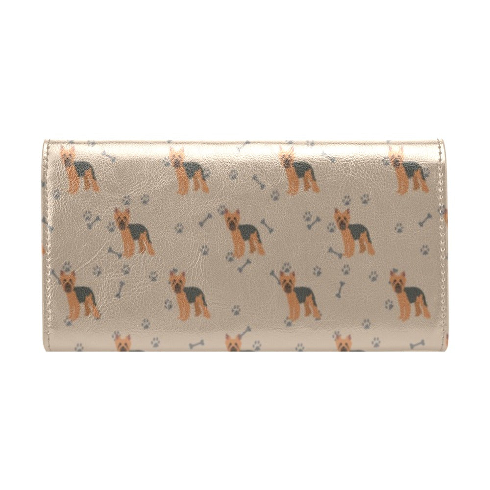 Yorkshire Terriers Print Design LKS305 Women's Trifold Wallet