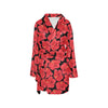 Hibiscus Red Pattern Print Design LKS306 Women's Fleece Robe