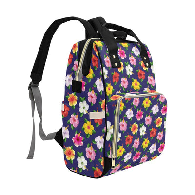 Hibiscus Colorful Print Design LKS301 Diaper Bag Backpack