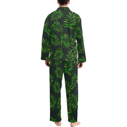 Rainforest Pattern Print Design RF03 Men's Long Pajama Set
