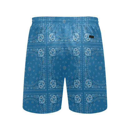Bandana Blue Print Design LKS301 Men's Swim Trunks Beach Shorts