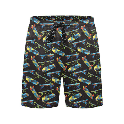Skateboard Print Design LKS305 Men's Swim Trunks Beach Shorts