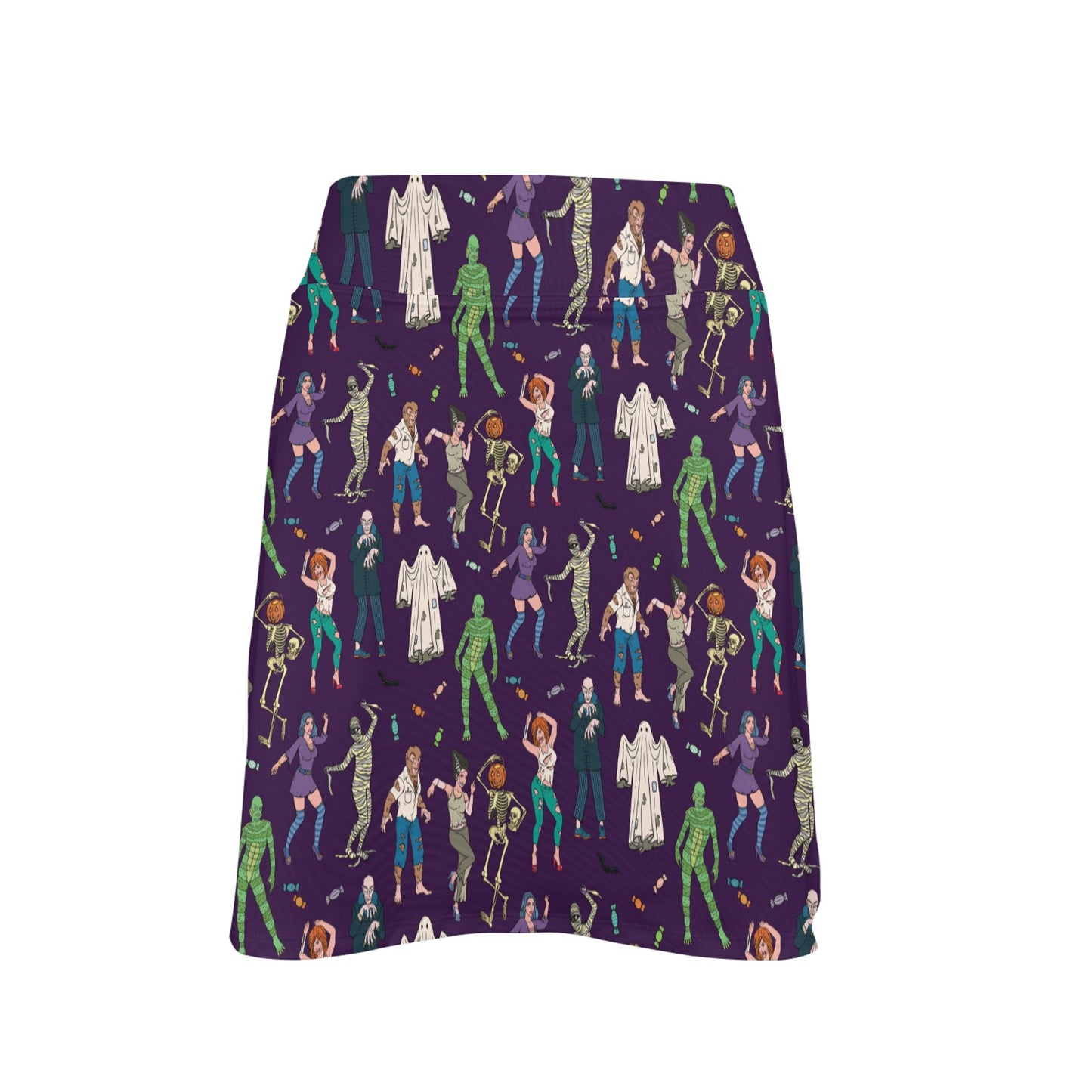 Creepy Zombie Print Design LKS302 17" Golf & Pickleball Skort with Pockets