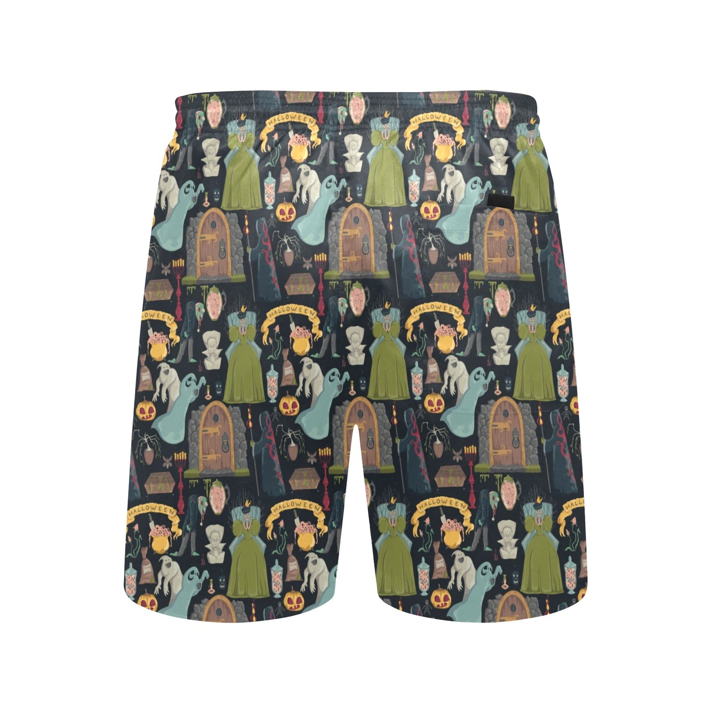 Creepy Halloween Print Design LKS304 Men's Swim Trunks Beach Shorts