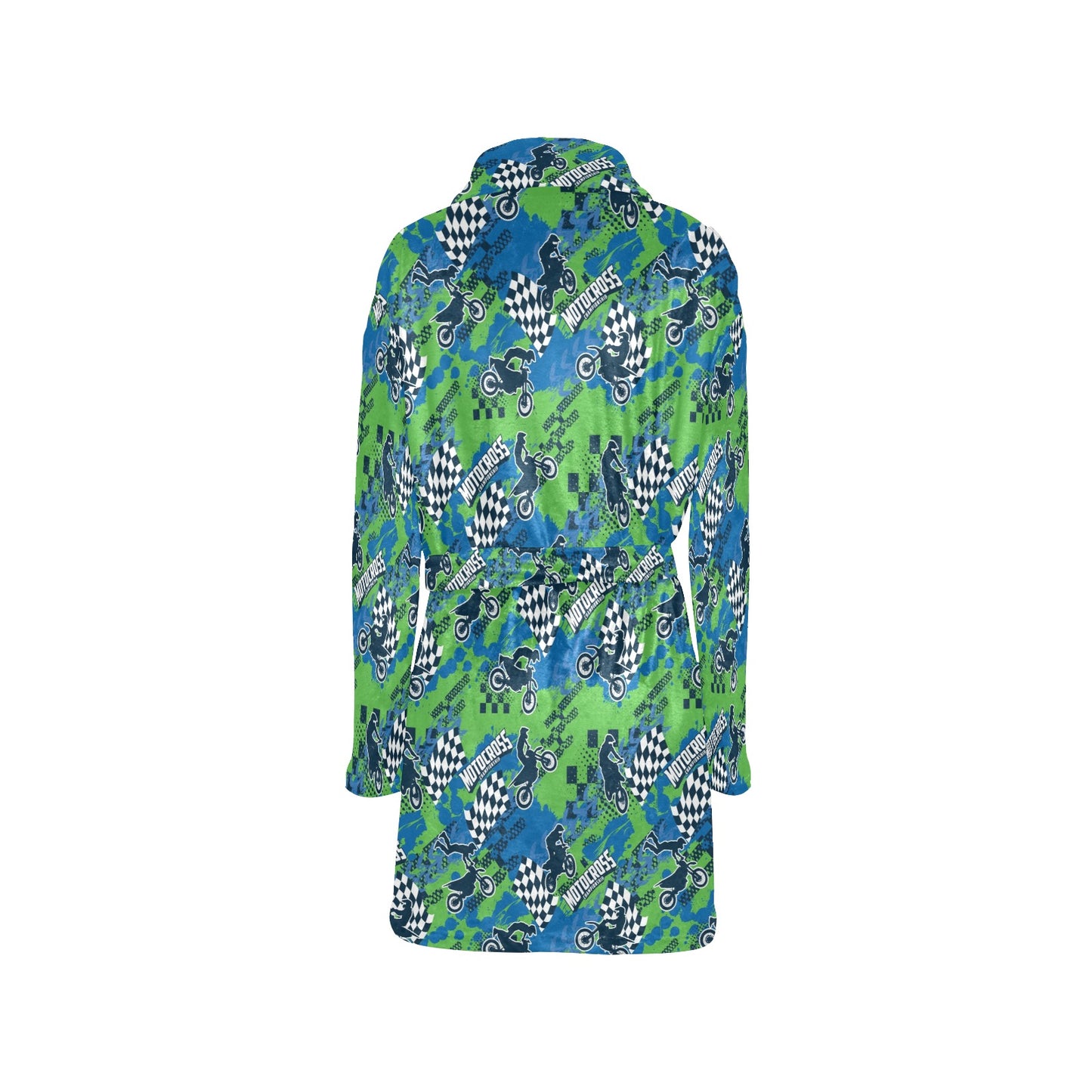 Motocross Pattern Print Design 04 Women's Fleece Robe
