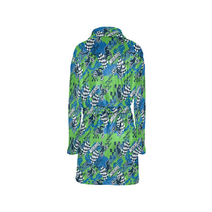 Motocross Pattern Print Design 04 Women's Fleece Robe