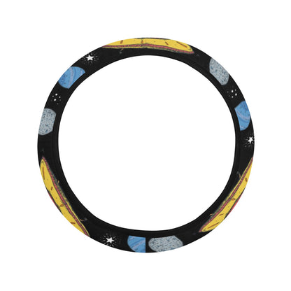 UFO Alien Print Design LKS306 Steering Wheel Cover with Elastic Edge