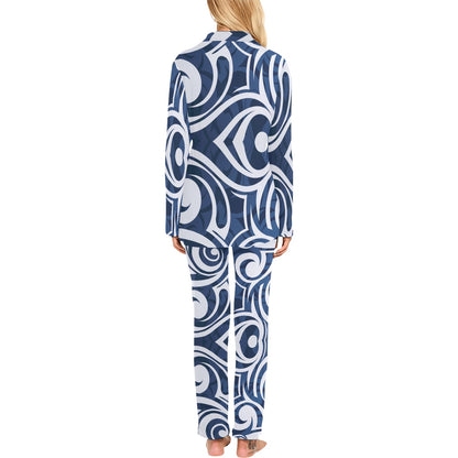 Maori Pattern Print Design 01 Women's Long Pajama Set