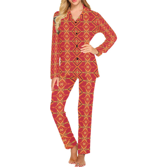 Southwest Pattern Print Design LKS305 Women's Long Pajama Set