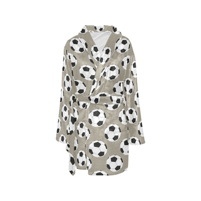 Soccer Ball Print Design LKS302 Women's Fleece Robe